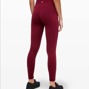 Lululemon Deep Rouge In Movement Tight